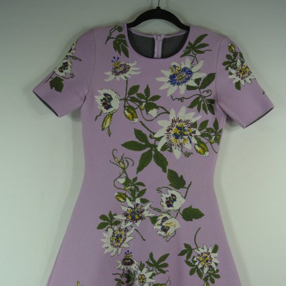NEW OSCAR DE LA RENTA Jacquard-Knit Passionflower Dress size XS #1177 - Picture 6 of 12